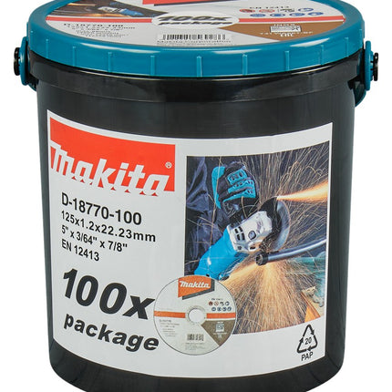 Afbeelding Makita doorsl.sch. 125x1,2mm rvs 100s D-18770-100