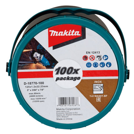 Afbeelding Makita doorsl.sch. 125x1,2mm rvs 100s D-18770-100