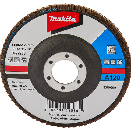 Afbeelding Makita schuursch.115x22mm k120 uni-fe D-27268