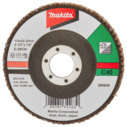 Afbeelding Makita schuursch.115x22mm k40 sc-f D-28036