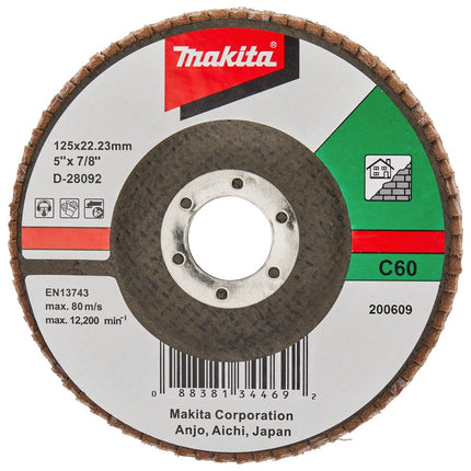 Afbeelding Makita schuursch.125x22mm k60 sc-f D-28092