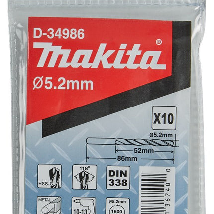 Afbeelding Makita metaalboor hss-g 5st D-34986