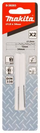 Afbeelding Makita metaalboor hss-r 1,0x34mm D-38283