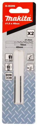 Afbeelding Makita metaalboor hss-r 1,5x40mm D-38299