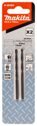Afbeelding Makita metaalboor hss-r 4,0x75mm D-38364