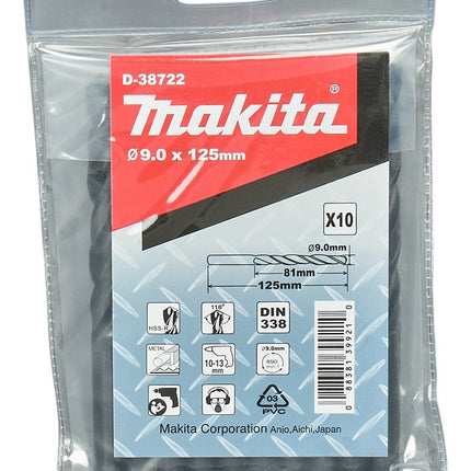 Afbeelding Makita metaalboor hss-r 10stk D-38722