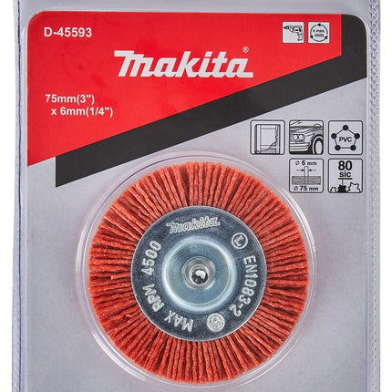 Afbeelding Makita vlakborstel nyl 6x75mm k80 D-45593