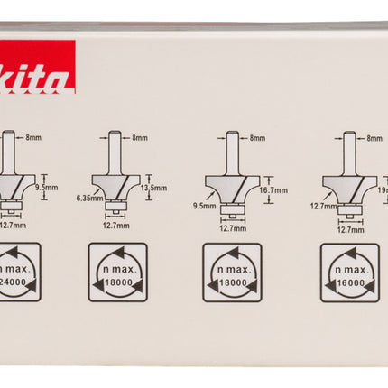 Afbeelding Makita freesset 4dlg 8mm D-53534