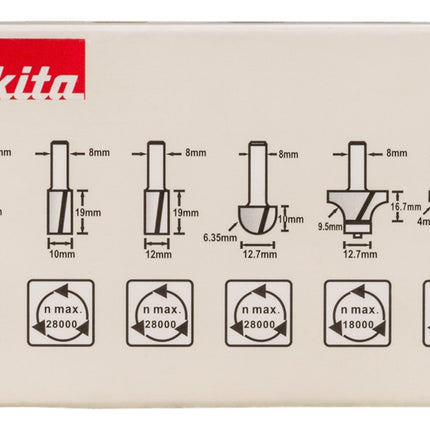 Afbeelding Makita freesset 6-dlg 8mm D-53540
