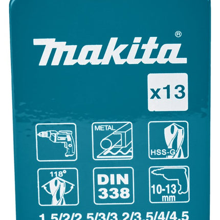 Makita METAALBORENSET 13-DELIG 1,5-6,5MM