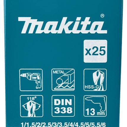 Makita METAALBORENSET 25-DELIG 1-13MM