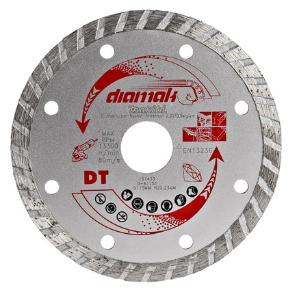 Afbeelding Makita diamantschijf 115x22,2mm turbo D-61151