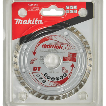 Afbeelding Makita diamantschijf 115x22,2mm turbo D-61151