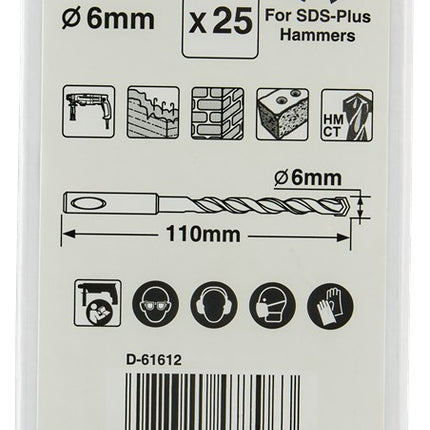 Afbeelding Makita sds boor 6x110mm 25stk D-61612