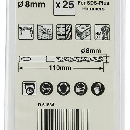 Afbeelding Makita sds boor 8x110mm 25stk D-61634