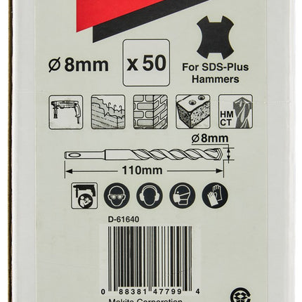 Afbeelding Makita sds boor 8x110mm 50stk D-61640