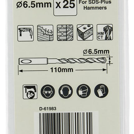 Afbeelding Makita sds boor mm 6,5x110mm 25stk D-61983