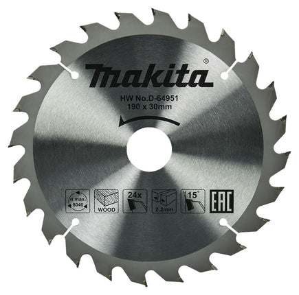 Afbeelding Makita hm zaagbl 190x30x2,2 t24 D-64951