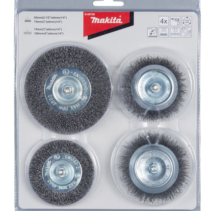 Afbeelding Makita borstelset 4dlg 6mm kom/vlak D-65729