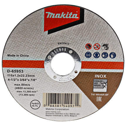 Afbeelding Makita doorslijpschijf 115x1.2mm rvs D-65953