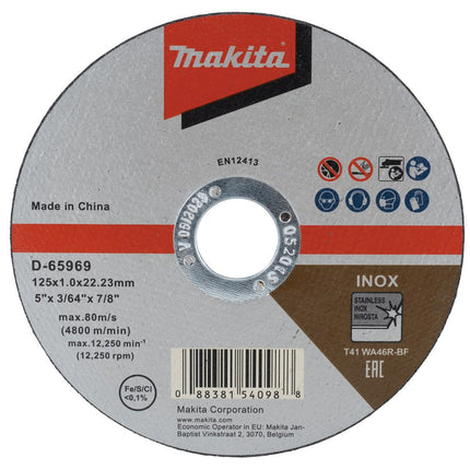 Afbeelding Makita doorslijpschijf 125x1,0mm rvs D-65969-12