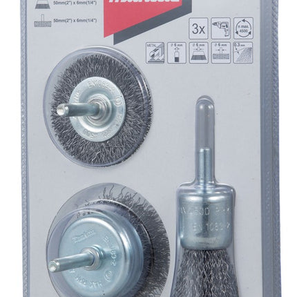 Afbeelding Makita borstelset 3dlg 6mm pens/vlak D-66070