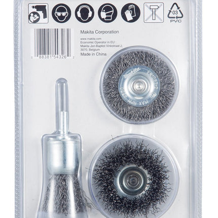 Afbeelding Makita borstelset 3dlg 6mm pens/vlak D-66070