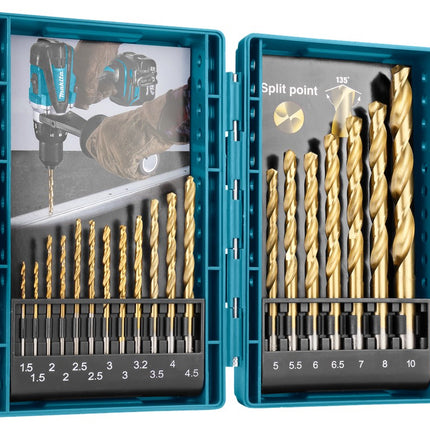 Makita METAALBORENSET HSS-TIN 19-DELIG