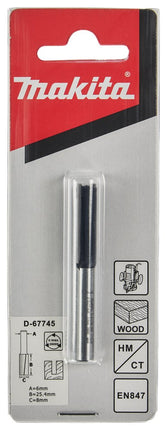 Afbeelding Makita groeffrees 8x25,4 s6 D-67745