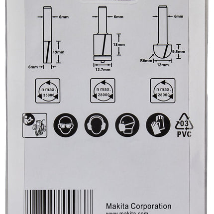 Afbeelding Makita frezenset 3dlg D-70459