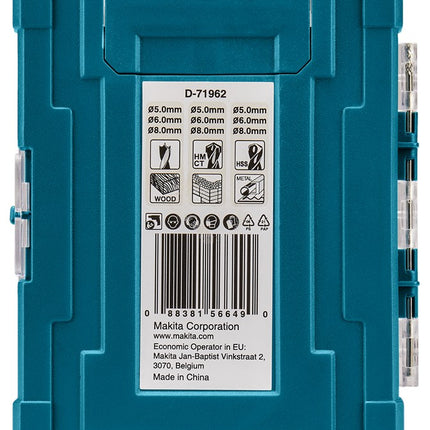 Afbeelding Makita borenset steen/hout/hss 9-dlg D-71962