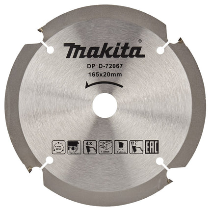 Afbeelding Makita zaagb pcd 165x20x1,8 4t 12g D-72067