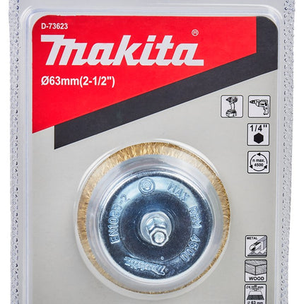 Afbeelding Makita komborstel 63mm 1/4" vermes D-73623