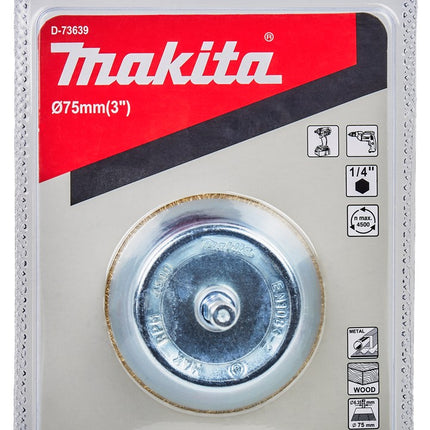 Afbeelding Makita komborstel 75mm 1/4" vermes D-73639
