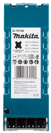 Afbeelding Makita sds hamerbset 4dlg 6.5/8/10/12 D-74728