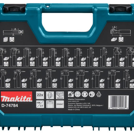 Afbeelding Makita freesset 8mm 22-delig gr D-74784