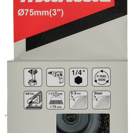 Afbeelding Makita komborstel 1/4"x75mm D-76445