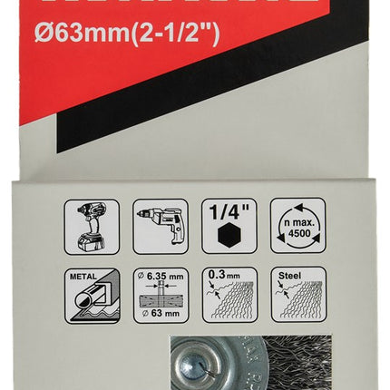 Afbeelding Makita rondborstel 1/4"x65mm D-76489