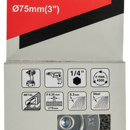 Afbeelding Makita rondborstel 1/4"x75mm D-76495