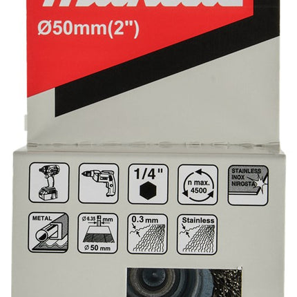 Afbeelding Makita komborstel 1/4"x50mm rvs D-76560