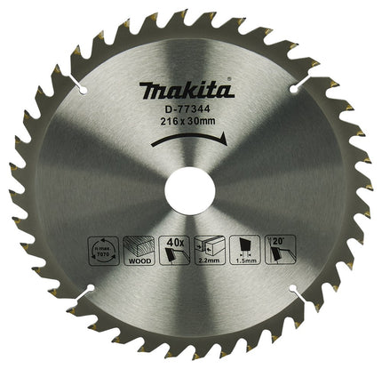 Makita AFKORTZAAGBLAD HOUT 216X30X1,5 40T 20G