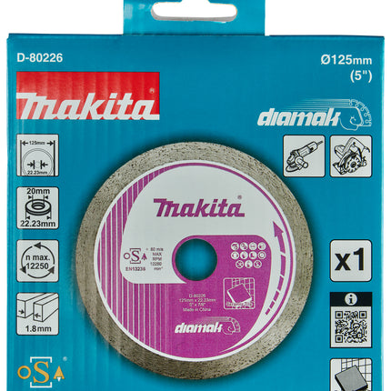 Makita Diamantschijf 125x22,23x1,8mm - D-80226