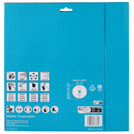 Afbeelding Makita zaagb multi 260x30 80t 5g D-81751