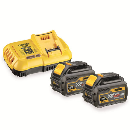 DeWALT 54v xr flexvolt accu starterspakket met 2x 6,0ah accu's en snellader DCB118T2