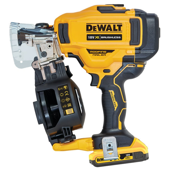 DeWALT 18v xr brushless roofing rolsprijkertacker 2x 2.0ah in tstak DCN45RND2