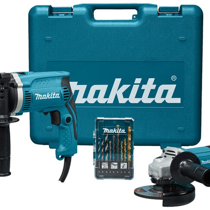 Afbeelding Makita 230 v combiset (klop)boren en slijpen DK0050X1