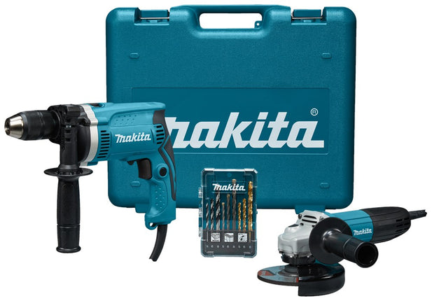 Afbeelding Makita 230 v combiset (klop)boren en slijpen DK0050X1