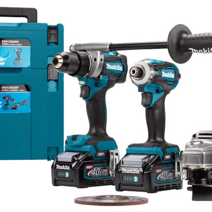 Afbeelding Makita 40 v max combiset boren, (slag)schroeven en slijpen DK0125G301