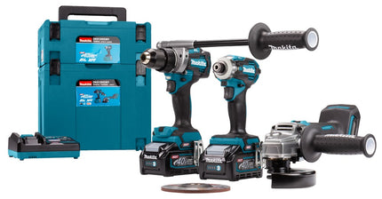 Afbeelding Makita 40 v max combiset boren, (slag)schroeven en slijpen DK0125G301