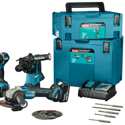 Afbeelding Makita combiset schroeven, boren en slijpen DLX3195JX1